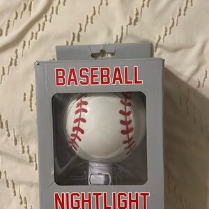 NWT Hobby Lobby Baseball Nightlight - Red and white ceramic. New!